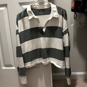 Aerie Rugby Long Sleeve Large Shirt